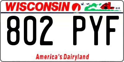WI license plate 802PYF