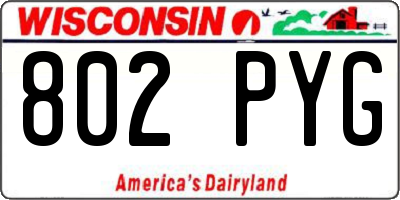 WI license plate 802PYG