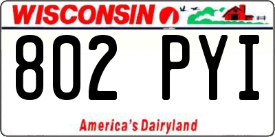 WI license plate 802PYI