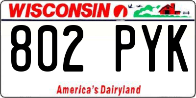 WI license plate 802PYK