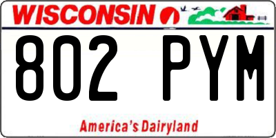 WI license plate 802PYM