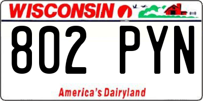 WI license plate 802PYN