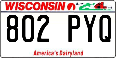 WI license plate 802PYQ