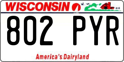 WI license plate 802PYR