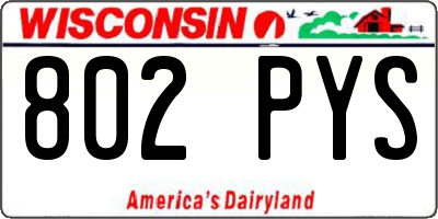 WI license plate 802PYS