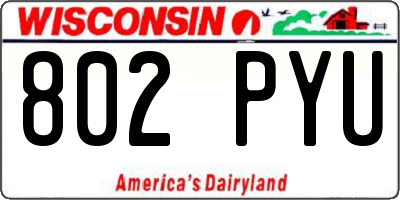 WI license plate 802PYU