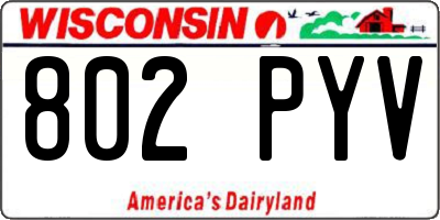 WI license plate 802PYV