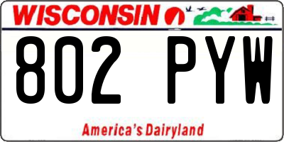 WI license plate 802PYW