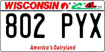 WI license plate 802PYX