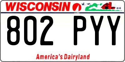 WI license plate 802PYY