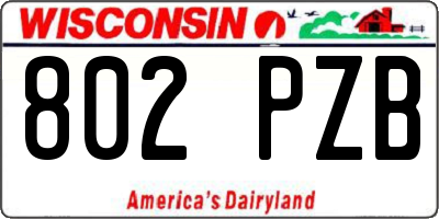WI license plate 802PZB