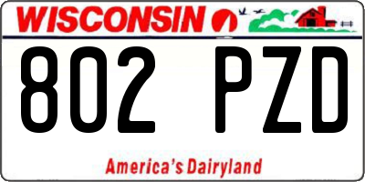 WI license plate 802PZD