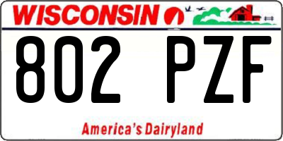 WI license plate 802PZF