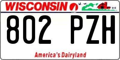 WI license plate 802PZH