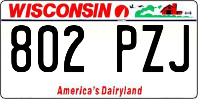 WI license plate 802PZJ