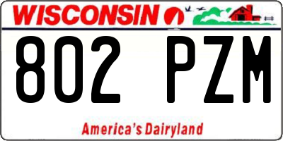 WI license plate 802PZM