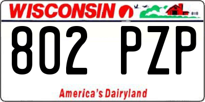 WI license plate 802PZP