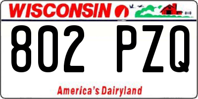 WI license plate 802PZQ
