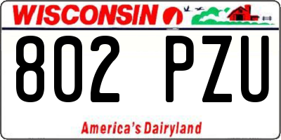 WI license plate 802PZU