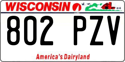 WI license plate 802PZV