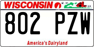 WI license plate 802PZW