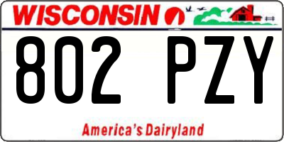 WI license plate 802PZY
