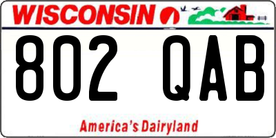 WI license plate 802QAB