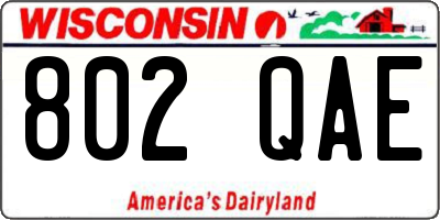 WI license plate 802QAE