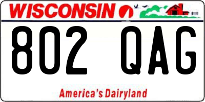 WI license plate 802QAG