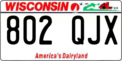 WI license plate 802QJX