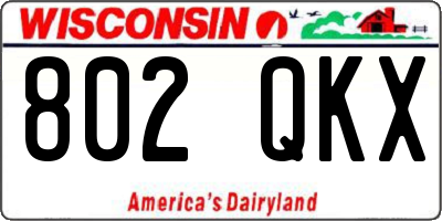 WI license plate 802QKX