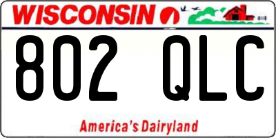 WI license plate 802QLC