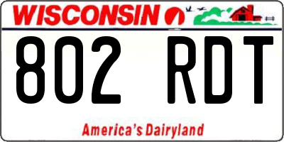 WI license plate 802RDT