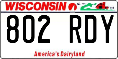WI license plate 802RDY