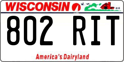WI license plate 802RIT