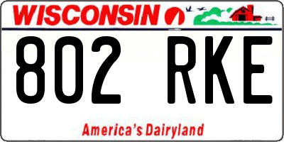 WI license plate 802RKE
