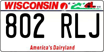 WI license plate 802RLJ