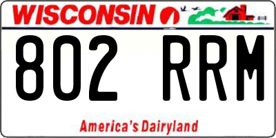 WI license plate 802RRM