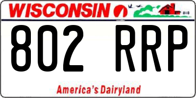 WI license plate 802RRP