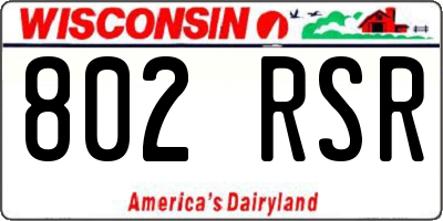 WI license plate 802RSR