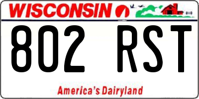 WI license plate 802RST