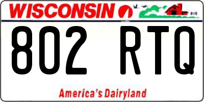 WI license plate 802RTQ