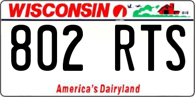 WI license plate 802RTS
