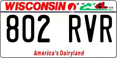 WI license plate 802RVR