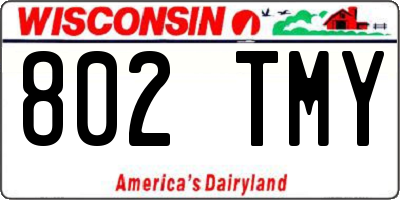WI license plate 802TMY