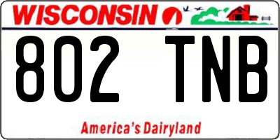 WI license plate 802TNB
