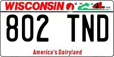 WI license plate 802TND