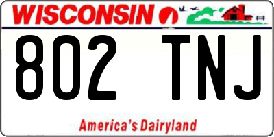 WI license plate 802TNJ