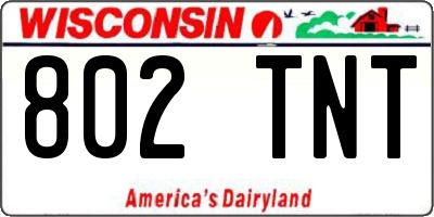WI license plate 802TNT