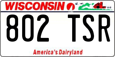 WI license plate 802TSR